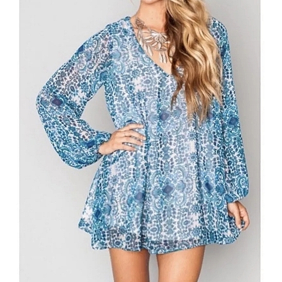 Show Me Your Mumu (SMYM) Peta Tunic Top/dress in Santorini Splash-Size Large - Picture 1 of 17